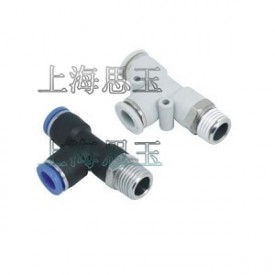 外螺纹带外六角PD12-02通用快插可旋转360度T型三通